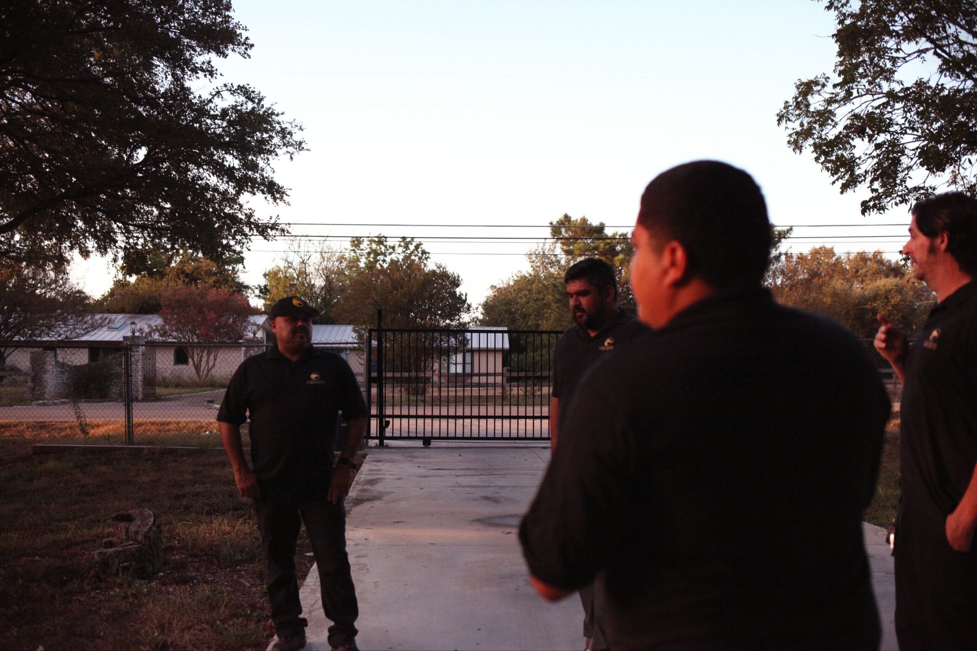 Gold Eagle Services HVAC installers meeting outside before starting the day